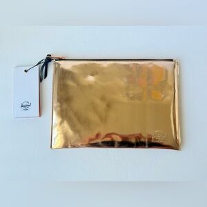 NWT Herschel Metallic Gold Pouch